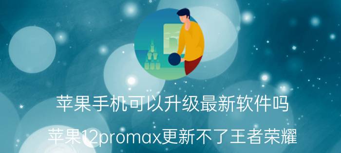 苹果手机可以升级最新软件吗 苹果12promax更新不了王者荣耀？